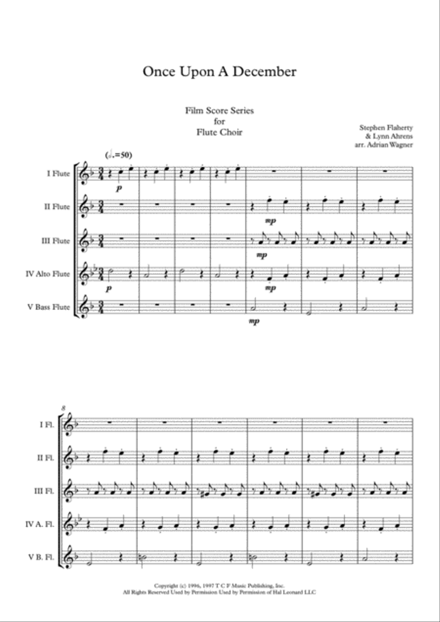 Once Upon A December from the Twentieth Century Fox Motion Picture ANASTASIA Once Upon A December from the Twentieth Century Fox Motion Picture ANASTASIA Flute Choir scores gallery preview page 3