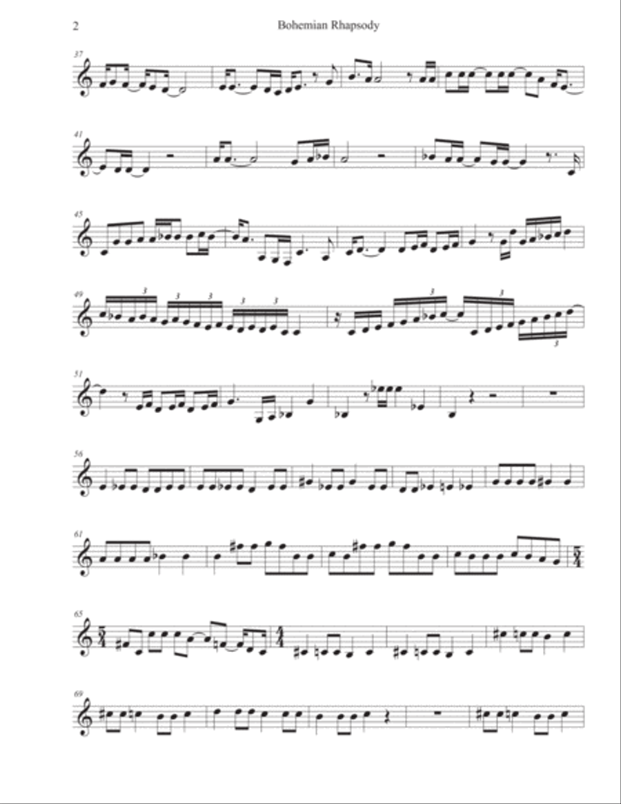 Bohemian Rhapsody Clarinet Solo scores gallery preview page 2