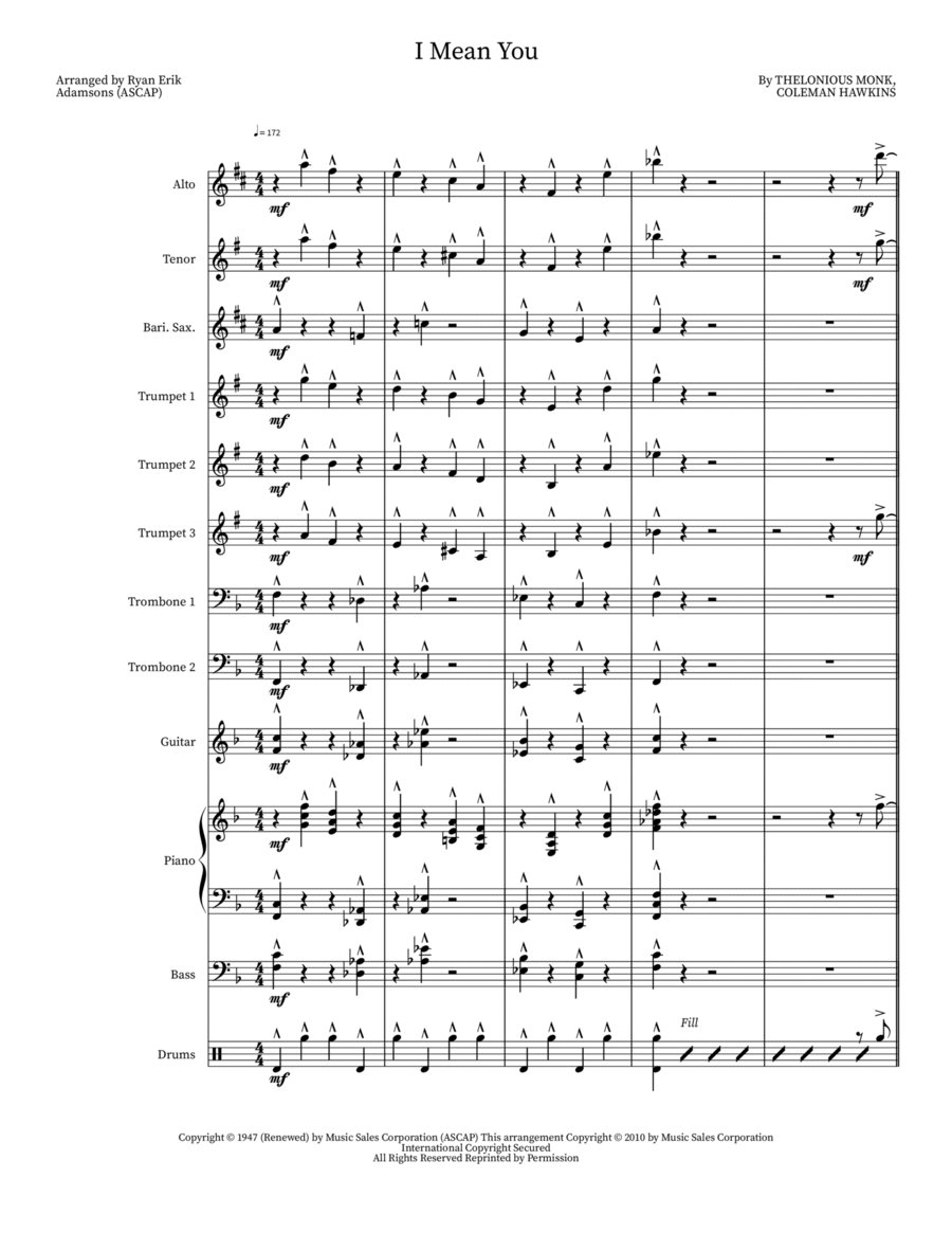 I Mean You I Mean You Jazz Ensemble scores gallery preview page 1