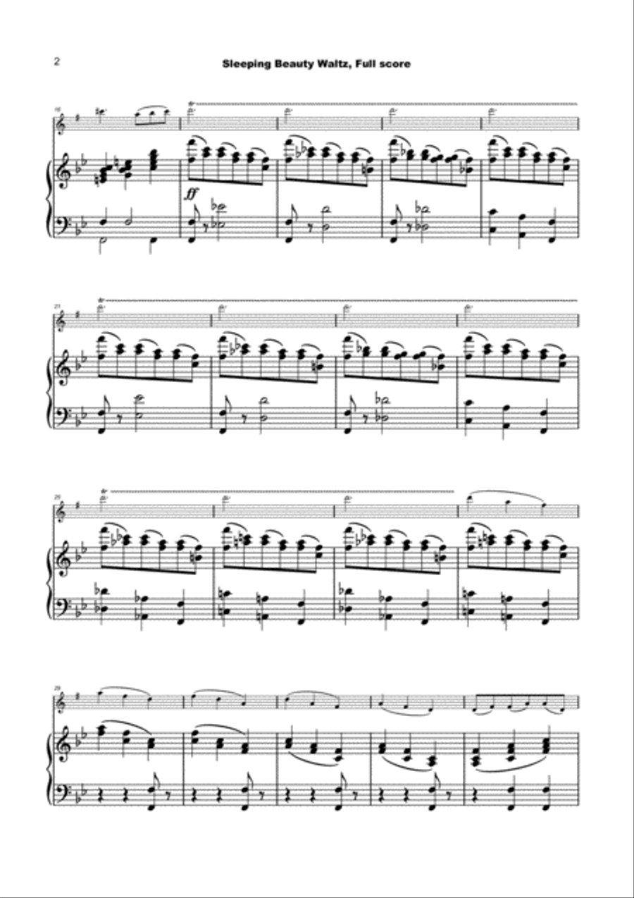 The Sleeping Beauty Waltz by Tchaikovsky, for Alto Saxophone and Piano Alto Saxophone scores gallery preview page 3