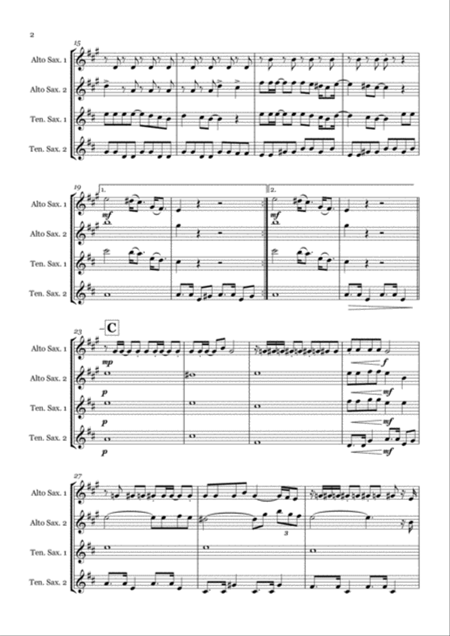 Help! Help! Saxophone Quartet scores gallery preview page 2