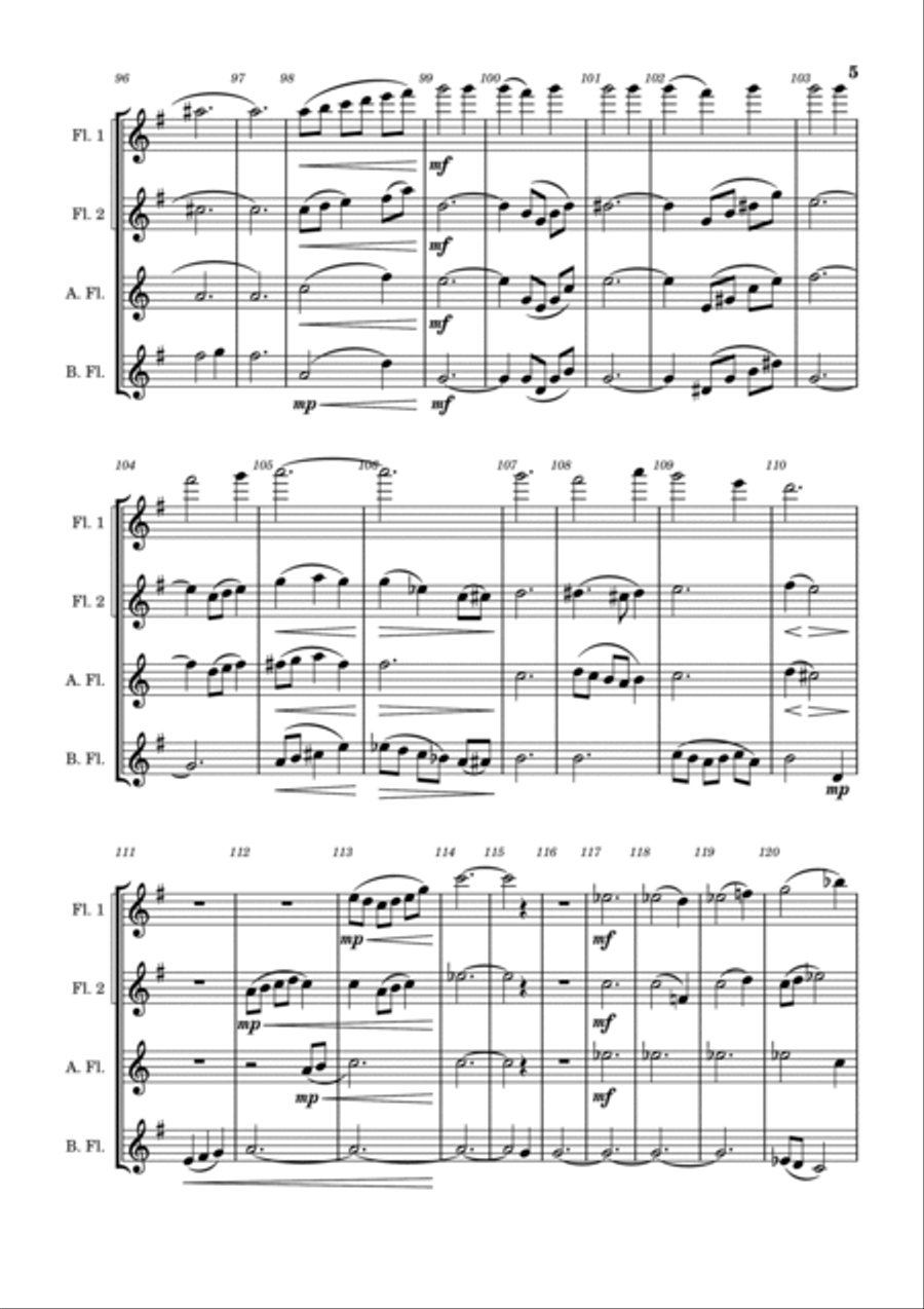 Let There Be Peace On Earth Woodwind Quartet scores gallery preview page 5