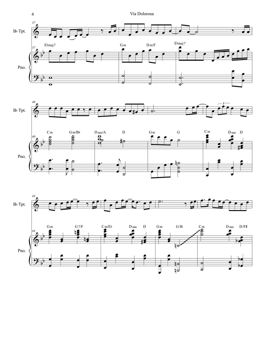 Via Dolorosa Via Dolorosa Trumpet Solo scores gallery preview page 4