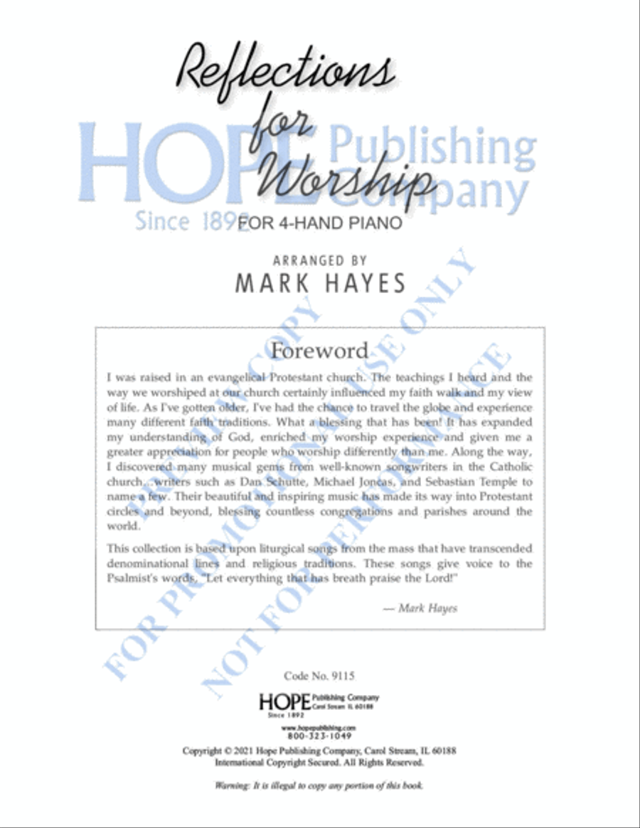 Reflections for Worship for 4-Hand Piano Piano Accompaniment scores gallery preview page 4