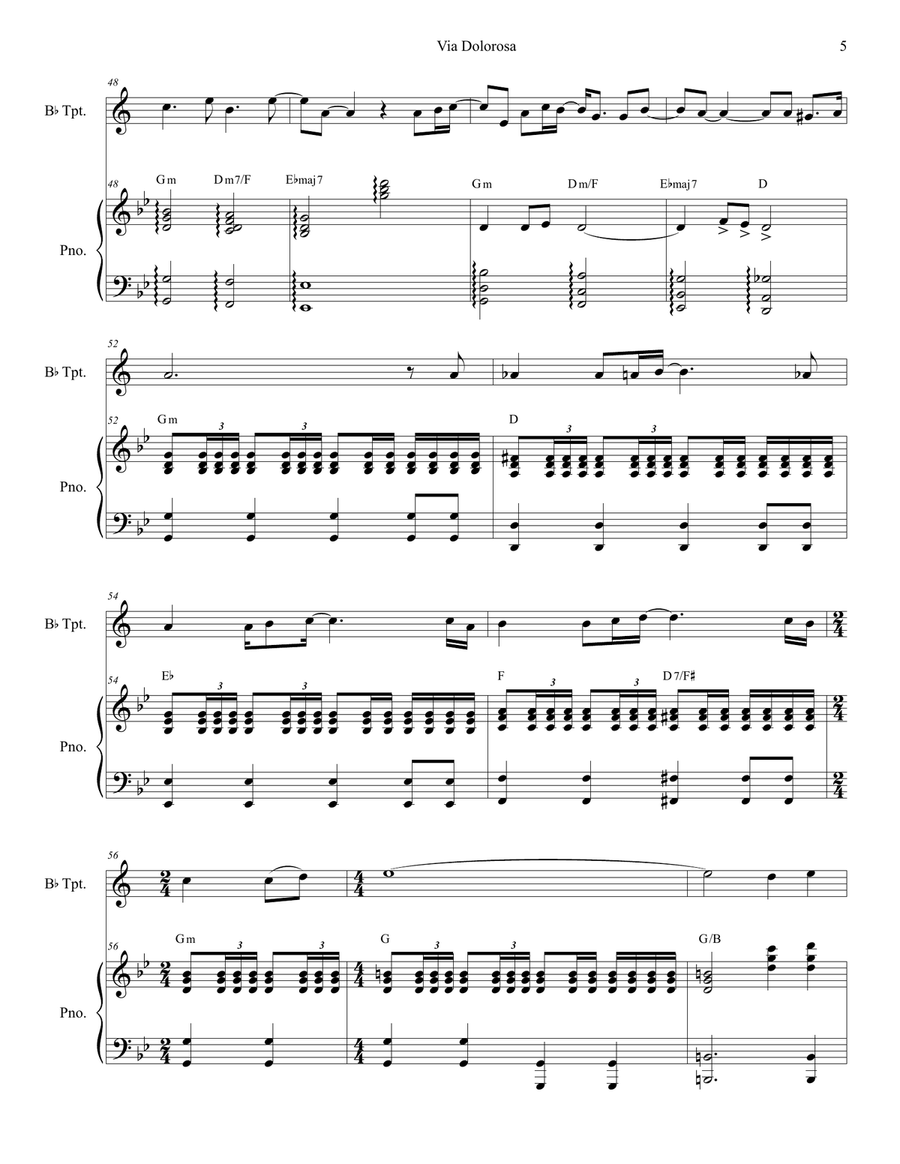 Via Dolorosa Via Dolorosa Trumpet Solo scores gallery preview page 5