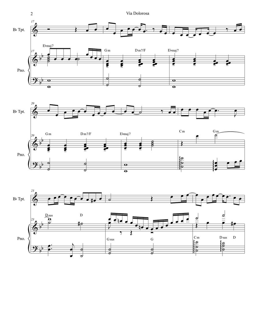 Via Dolorosa Trumpet Solo scores gallery preview page 2