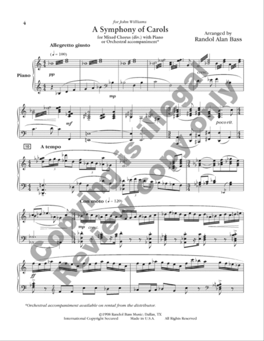 A Symphony of Carols (Choral Score) A Symphony of Carols (Choral Score) 4-Part scores gallery preview page 2