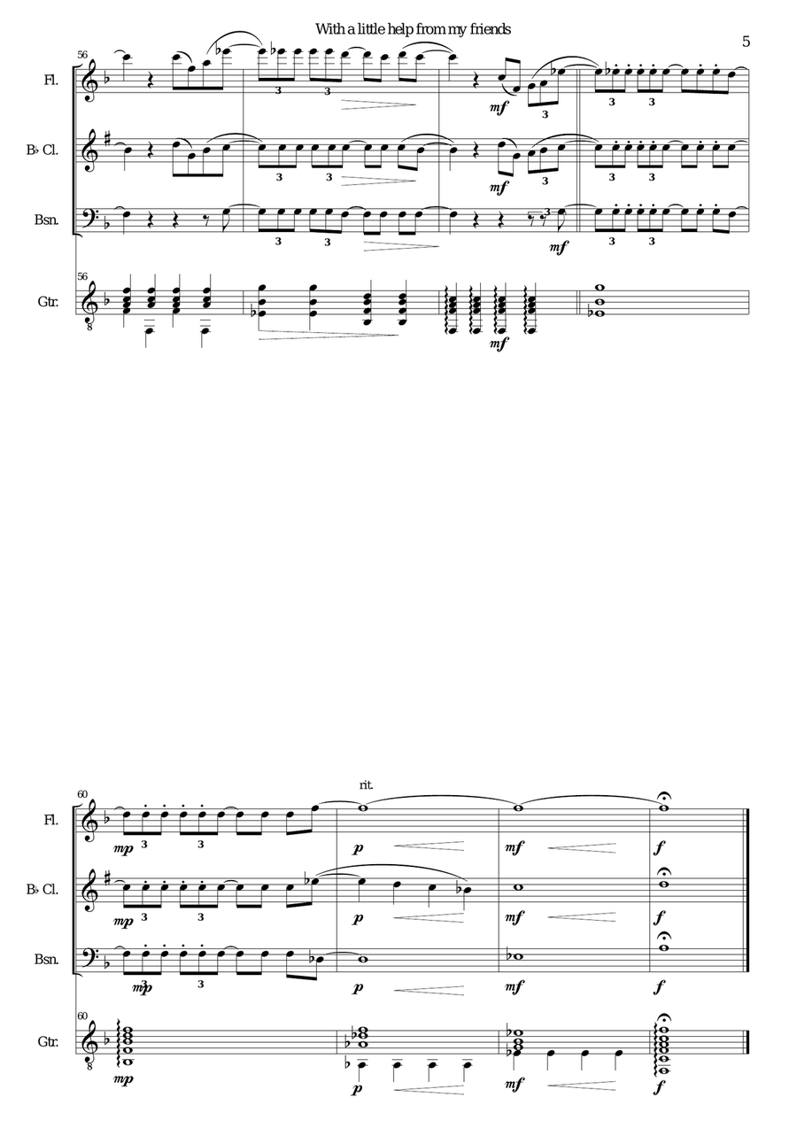 With A Little Help From My Friends Guitar Solo scores gallery preview page 5