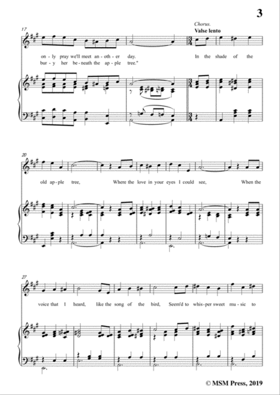 Egbert Van Alstyne-In The Shade of the Old Apple Tree,in A Major,for Voice&Piano Voice scores gallery preview page 5