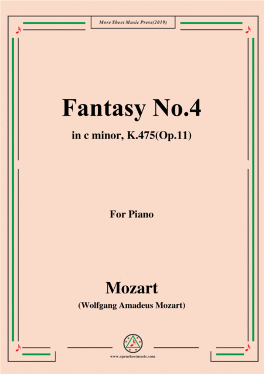 Mozart-Fantasy No.4 in c minor,K.475,for Piano Mozart-Fantasy No.4 in c minor,K.475,for Piano Piano Solo scores gallery preview page 1