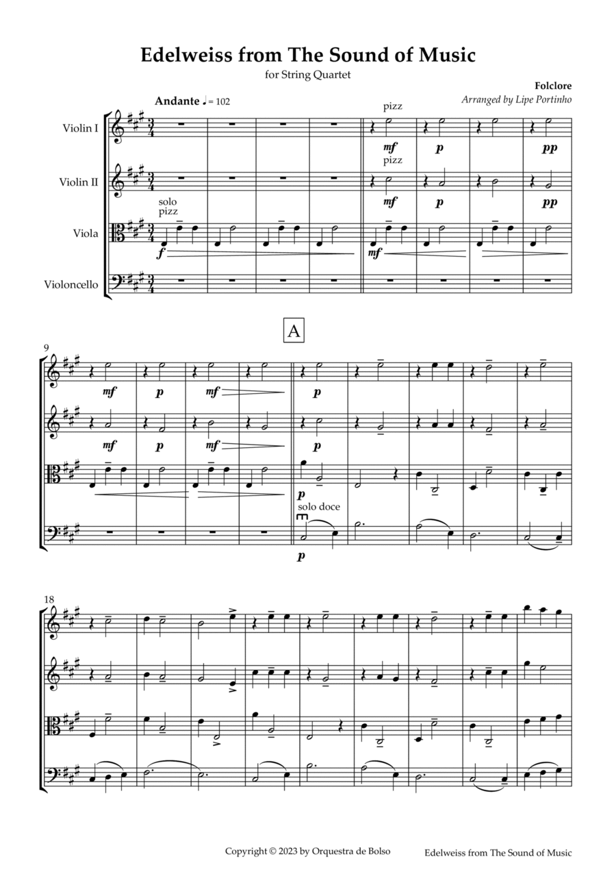 Edelweiss Edelweiss String Quartet scores gallery preview page 1