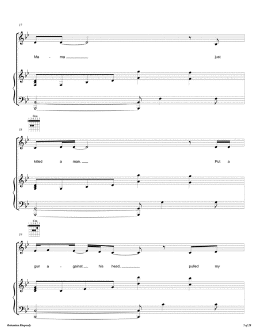 Bohemian Rhapsody Bohemian Rhapsody Voice scores gallery preview page 6