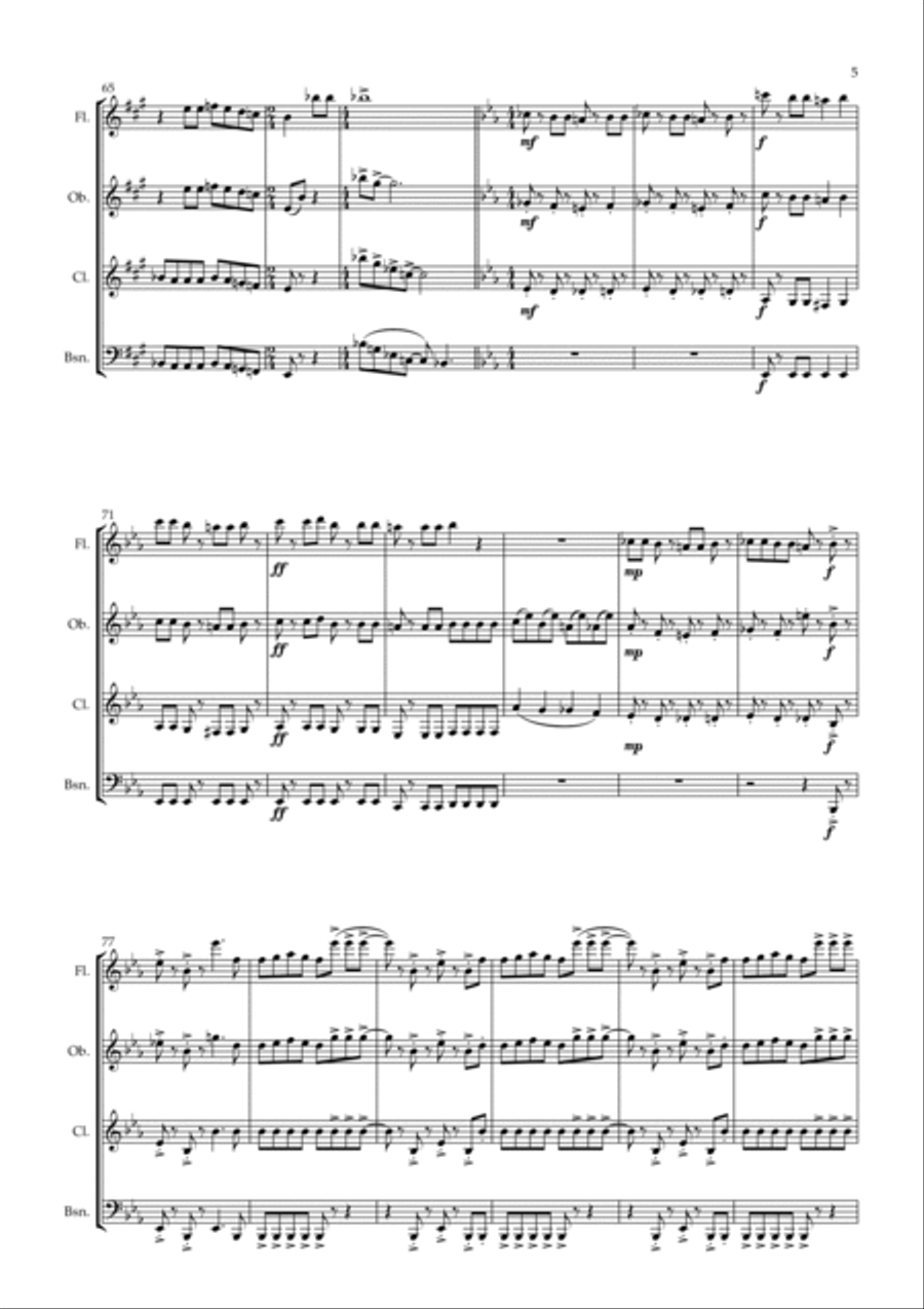 Bohemian Rhapsody Bohemian Rhapsody Woodwind Quartet scores gallery preview page 5