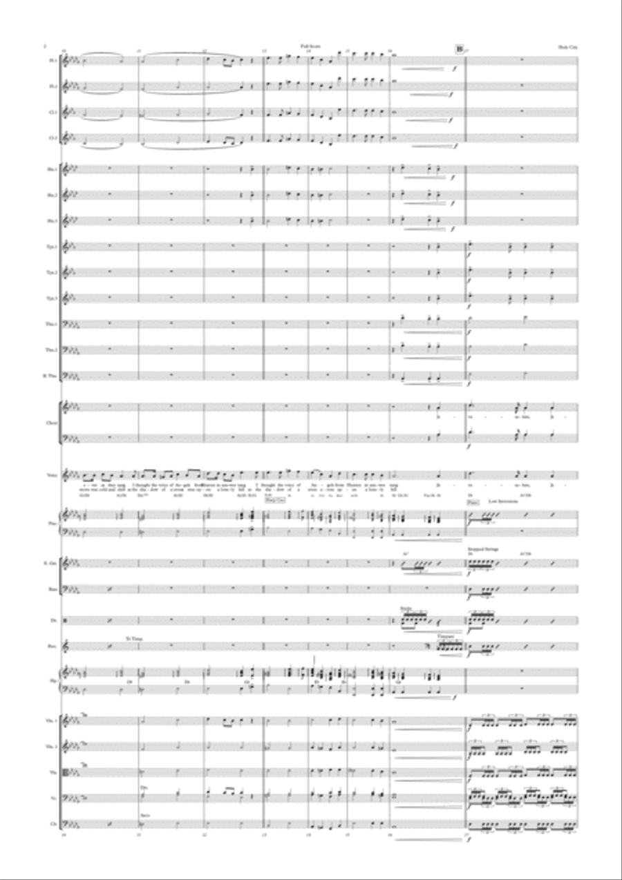 The Holy City - Small Pops Orchestra, Choir and Voice Key of Db Choir scores gallery preview page 2