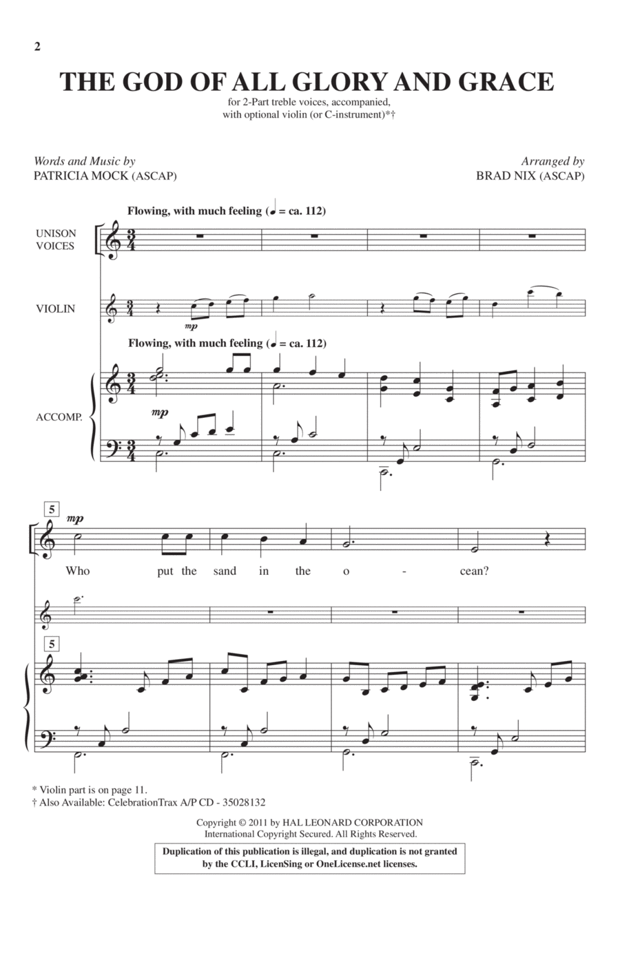 The God Of All Glory And Grace 2-Part scores gallery preview page 1