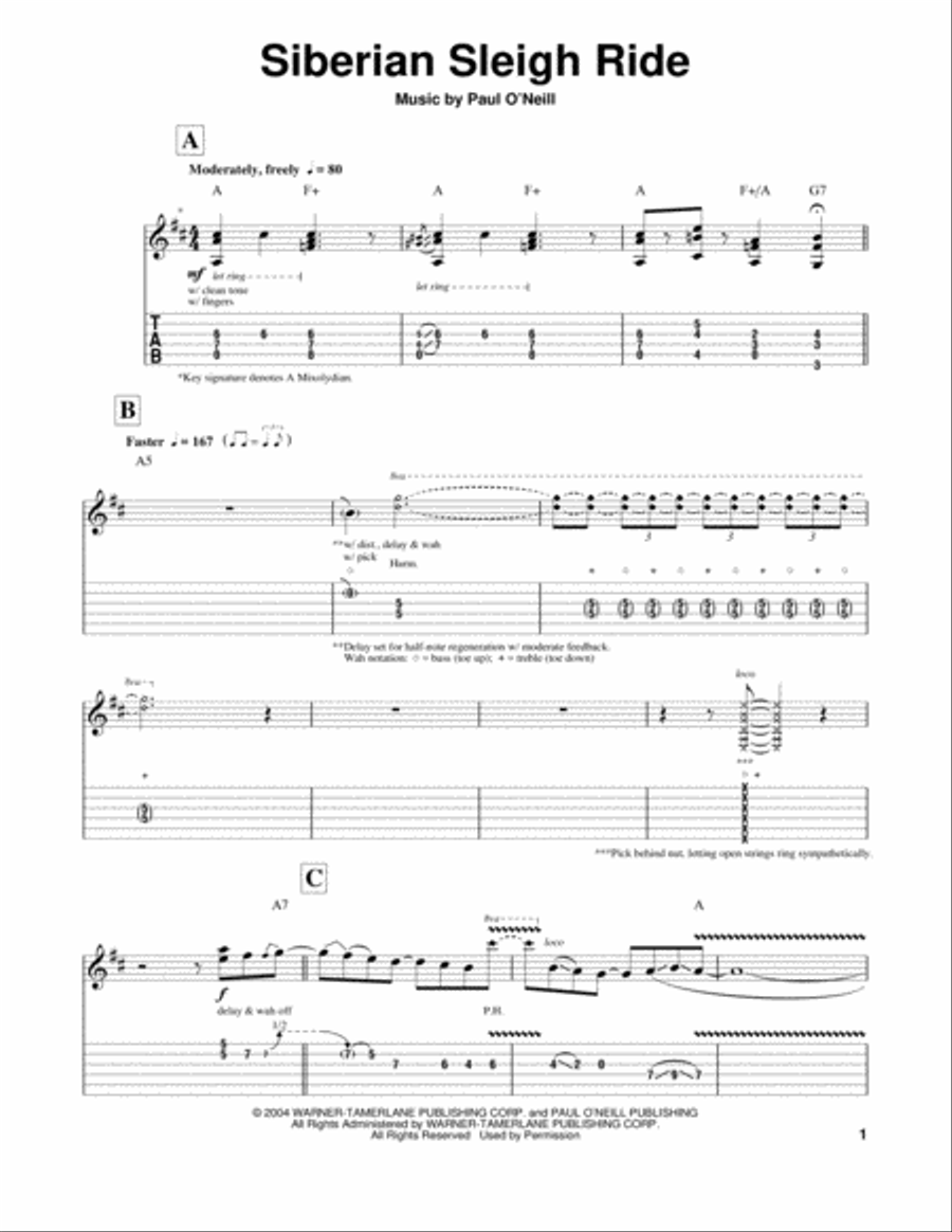 Siberian Sleigh Ride Electric Guitar scores gallery preview page 1