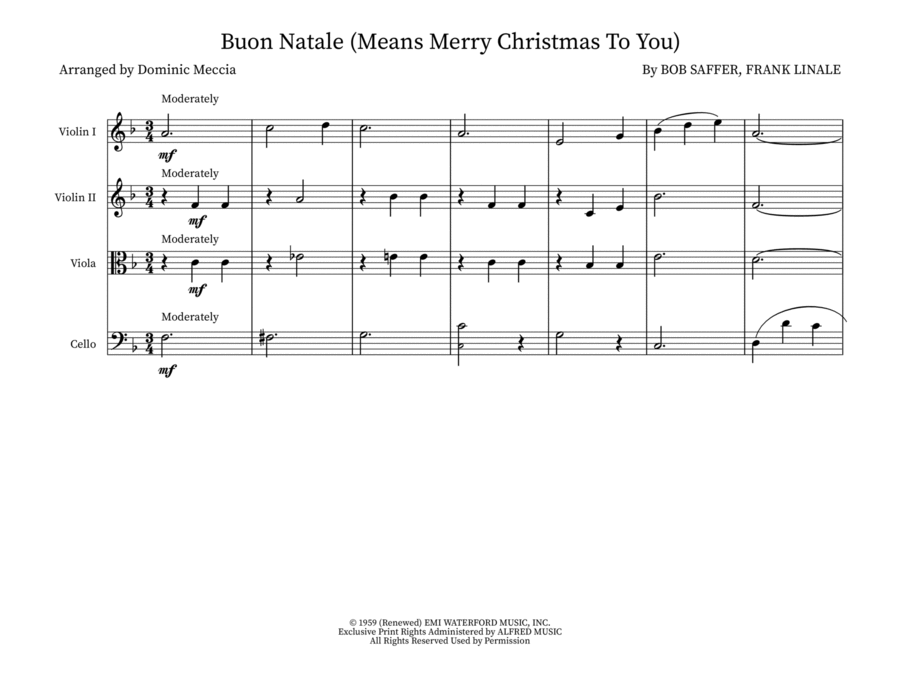 Buon Natale (Means Merry Christmas To You) Small Ensemble scores gallery preview page 1