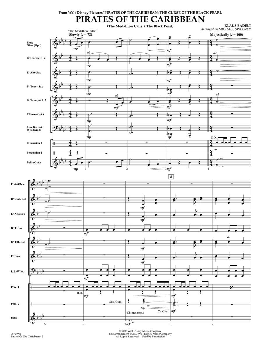 Pirates of the Caribbean (arr. Michael Sweeney) - Full Score Concert Band scores gallery preview page 2
