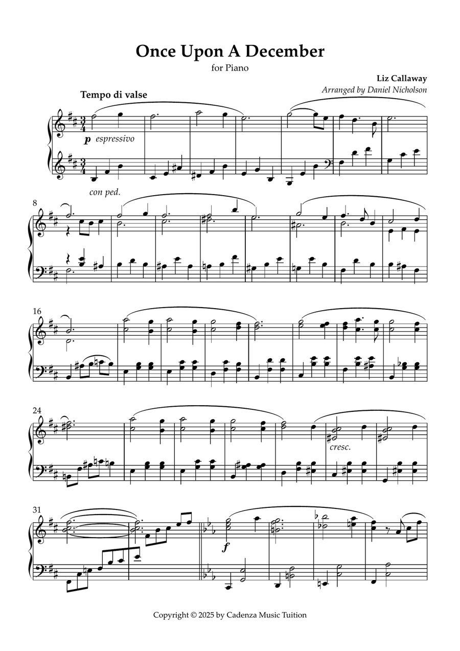 Once Upon A December Once Upon A December Piano Solo scores gallery preview page 1